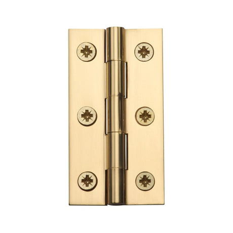 This is an image of a Heritage Brass - Hinge Brass 3" x 1 5/8" Polished Brass Finish, hg99-125-pb that is available to order from T.H Wiggans Ironmongery in Kendal.