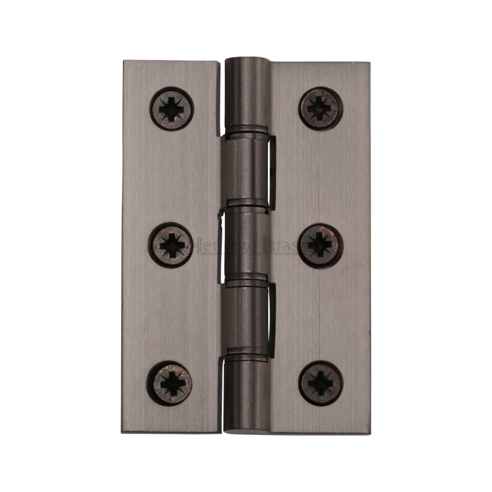This is an image of a Heritage Brass - Hinge Brass with Phosphor Washers 3" x 2" Matt Bronze Finish, hg99-345-mb that is available to order from T.H Wiggans Ironmongery in Kendal.
