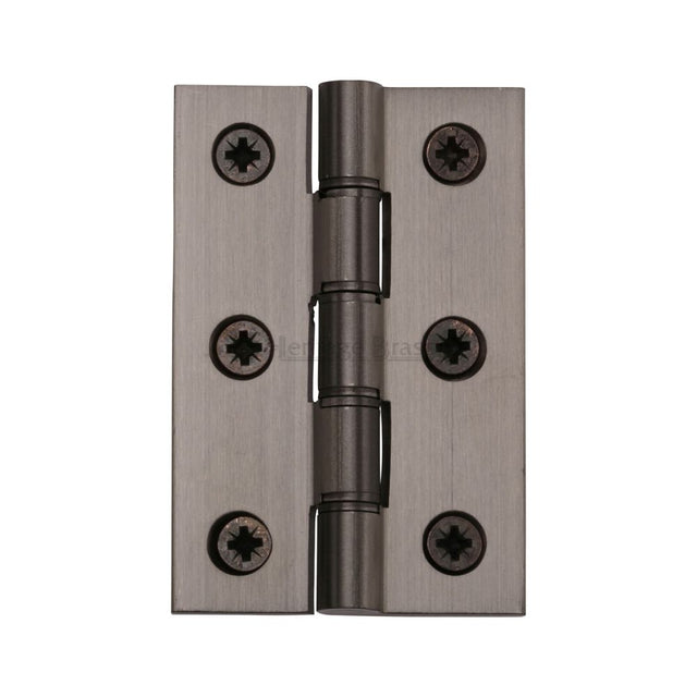 This is an image of a Heritage Brass - Hinge Brass with Phosphor Washers 3" x 2" Matt Bronze Finish, hg99-345-mb that is available to order from T.H Wiggans Ironmongery in Kendal.