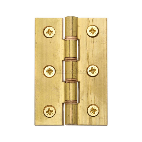 This is an image of a Heritage Brass - Hinge Brass with Phosphor Washers 3" x 2" Natural Brass Finish, hg99-345-nb that is available to order from T.H Wiggans Ironmongery in Kendal.