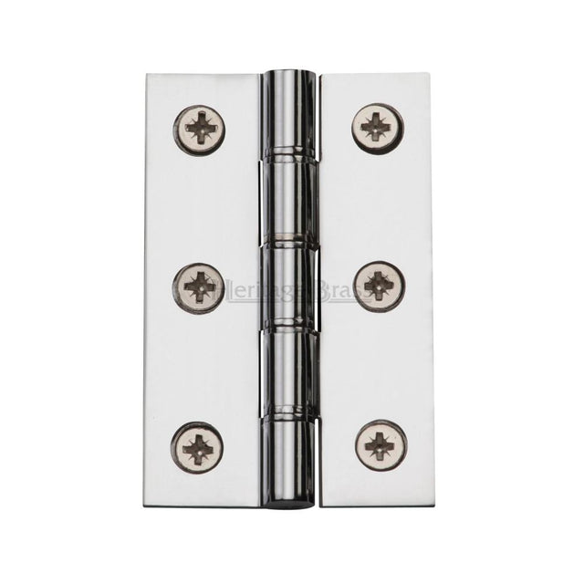 This is an image of a Heritage Brass - Hinge Brass with Phosphor Washers 3" x 2" Polished Chrome Finish, hg99-345-pc that is available to order from T.H Wiggans Ironmongery in Kendal.