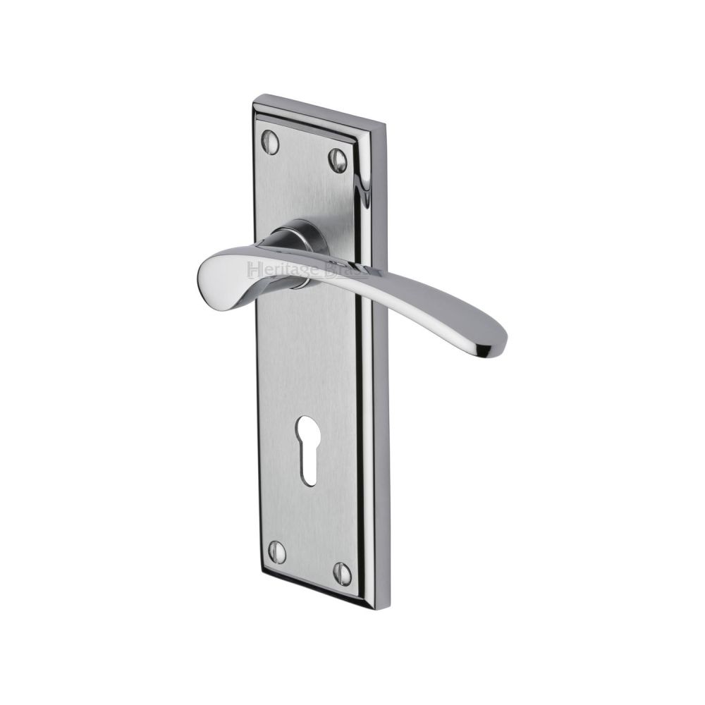 This is an image of a Heritage Brass - Door Handle Lever Lock Hilton Design Apollo Finish, hil8600-ap that is available to order from T.H Wiggans Ironmongery in Kendal.