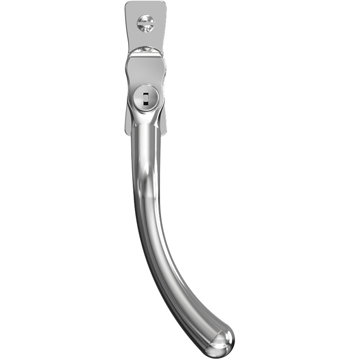 Mila Heritage Pear Drop Casement Handle Polished Chrome Right hand