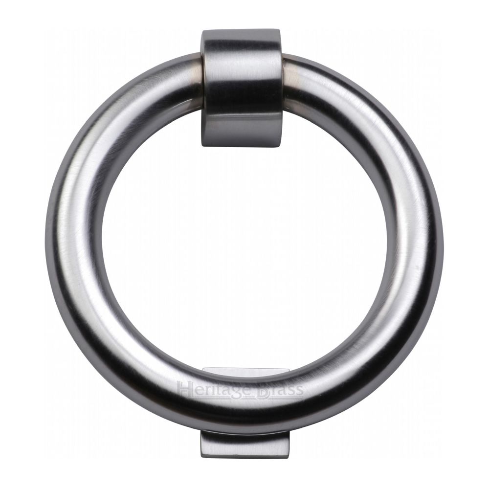 This is an image of a Heritage Brass - Ring Knocker Satin Chrome Finish, k1270-sc that is available to order from T.H Wiggans Ironmongery in Kendal.