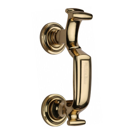 This is an image of a Heritage Brass - Doctor Knocker Unlacquered Brass Finish, k1300-ulb that is available to order from T.H Wiggans Ironmongery in Kendal.