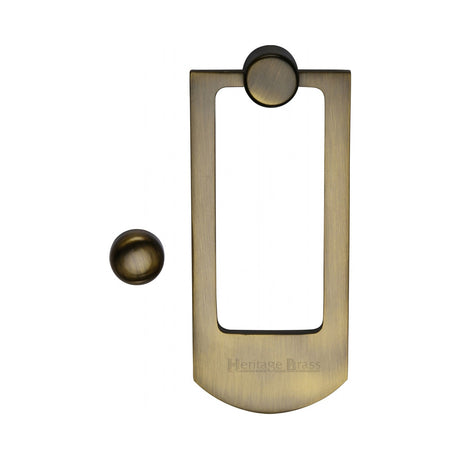 This is an image of a Heritage Brass - Door Knocker Antique finish, k1320-at that is available to order from T.H Wiggans Ironmongery in Kendal.