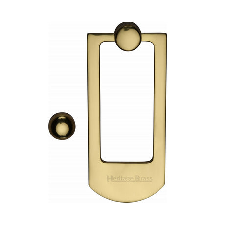 This is an image of a Heritage Brass - Door Knocker Polished Brass finish, k1320-pb that is available to order from T.H Wiggans Ironmongery in Kendal.