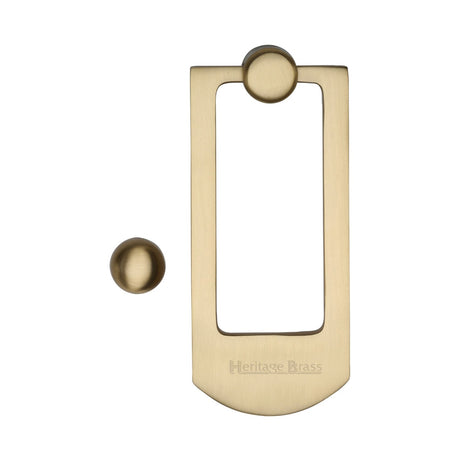 This is an image of a Heritage Brass - Door Knocker Satin Brass finish, k1320-sb that is available to order from T.H Wiggans Ironmongery in Kendal.