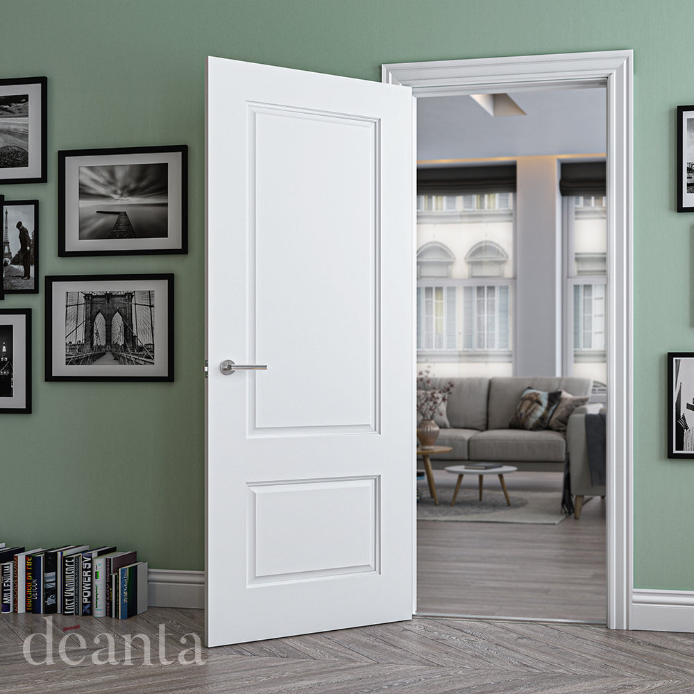 Deanta Madison White Primed Doors
