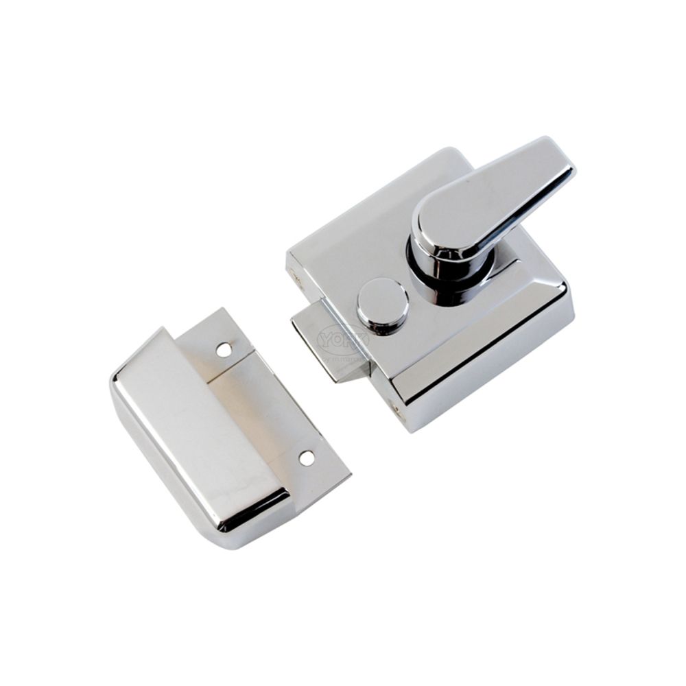 This is an image of a York - 40mm Std. Nightlatch Polished Chrome Finish, nl3040-pc that is available to order from T.H Wiggans Ironmongery in Kendal.