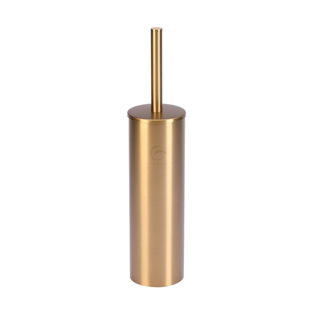 This is an image of a M.Marcus - Standing toilet brush holder Satin Brass Finish, br-brush-sb that is available to order from T.H Wiggans Ironmongery in Kendal.