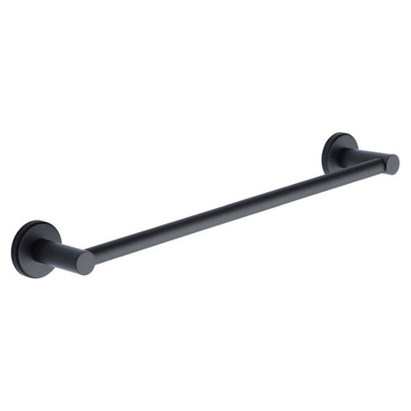 This is an image of a M.Marcus - Single towel rail 45cm Matt Black Finish, oxf-towel-45-bl that is available to order from T.H Wiggans Ironmongery in Kendal.