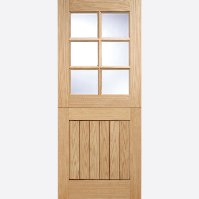 This is an image showing the LPD - Cottage Stable 6L Unfinished Oak Doors Available to order from T.H. Wiggans Ironmongery in Kendal