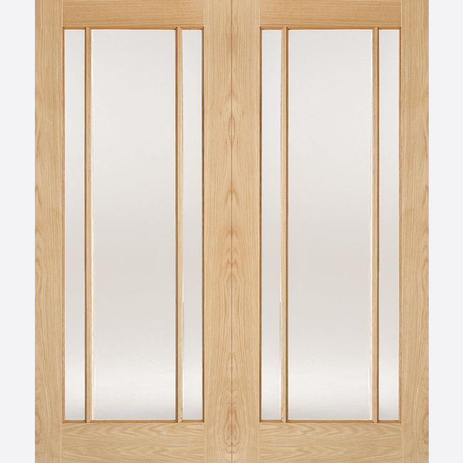 This is an image showing the LPD - Lincoln Pairs Unfinished Oak Doors Available to order from T.H. Wiggans Ironmongery in Kendal