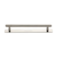 This is an image of a Heritage Brass - Cabinet Pull Knurled Design with Plate 160mm CTC Polished Nickel Fi, pl4458-160-pnf that is available to order from T.H Wiggans Ironmongery in Kendal.