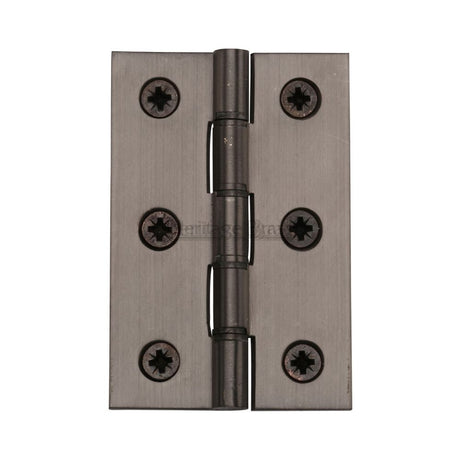 This is an image of a Heritage Brass - Hinge Brass with Phosphor Washers 3" x 2" Matt Bronze Finish, pr88-400-mb that is available to order from T.H Wiggans Ironmongery in Kendal.