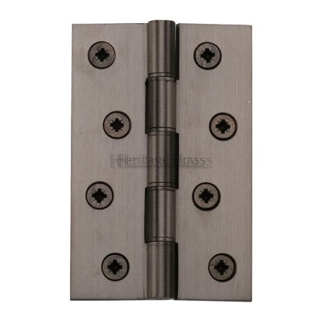 This is an image of a Heritage Brass - Hinge Brass with Phosphor Washers 4" x 2 5/8" Matt Bronze Finis, pr88-405-mb that is available to order from T.H Wiggans Ironmongery in Kendal.
