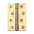 This is an image of a Heritage Brass - Hinge Brass with Phosphor Washers 4" x 2 5/8" Polished Brass Finish, pr88-405-pb that is available to order from T.H Wiggans Ironmongery in Kendal.