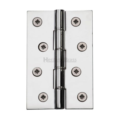 This is an image of a Heritage Brass - Hinge Brass with Phosphor Washers 4" x 2 5/8" Polished Chrome Finis, pr88-405-pc that is available to order from T.H Wiggans Ironmongery in Kendal.