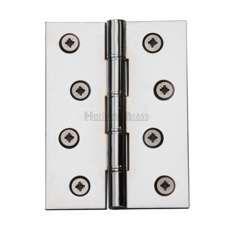 This is an image of a Heritage Brass - Hinge Brass with Phosphor Washers 4" x 3" Polished Chrome Finish, pr88-410-pc that is available to order from T.H Wiggans Ironmongery in Kendal.