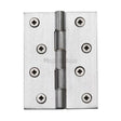 This is an image of a Heritage Brass - Hinge Brass with Phosphor Washers 4" x 3" Satin Chrome Finish, pr88-410-sc that is available to order from T.H Wiggans Ironmongery in Kendal.
