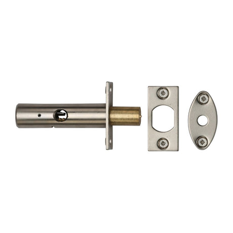 This is an image of a Heritage Brass - Rack Bolt without Turn Satin Nickel Finish, rb7-sn that is available to order from T.H Wiggans Ironmongery in Kendal.