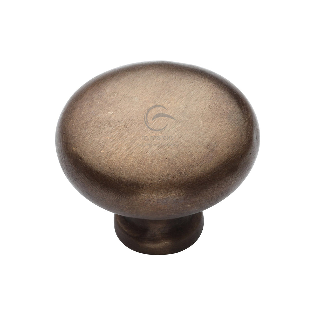 This is an image of a M.Marcus - Bronze Rustic Cabinet Knob Round Design 38mm, rbl117-38 that is available to order from T.H Wiggans Ironmongery in Kendal.