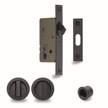 This is an image of a M.Marcus - SLD Lock C/W RD Privacy Turns 40mm Black Matt, rd2308-40-blk that is available to order from T.H Wiggans Ironmongery in Kendal.