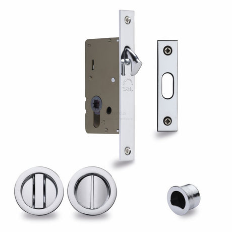 This is an image of a M.Marcus - SLD Lock C/W RD Privacy Turns 40mm Polished Chrome, rd2308-40-pc that is available to order from T.H Wiggans Ironmongery in Kendal.