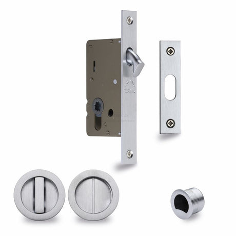 This is an image of a M.Marcus - SLD Lock C/W RD Privacy Turns 40mm Satin Chrome, rd2308-40-sc that is available to order from T.H Wiggans Ironmongery in Kendal.