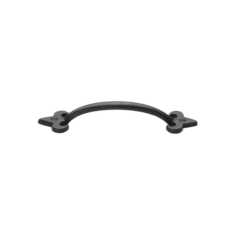 This is an image of a M.Marcus - Rustic Dark Bronze Cabinet Pull Fleur-de-lys Design 102mm, rdb1092-102 that is available to order from T.H Wiggans Ironmongery in Kendal.