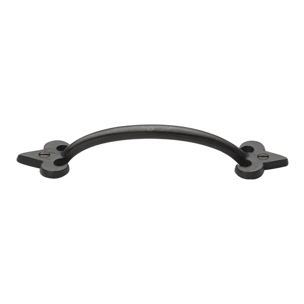 This is an image of a M.Marcus - Rustic Dark Bronze Cabinet Pull Fleur-de-lys Design 203mm, rdb1092-203 that is available to order from T.H Wiggans Ironmongery in Kendal.