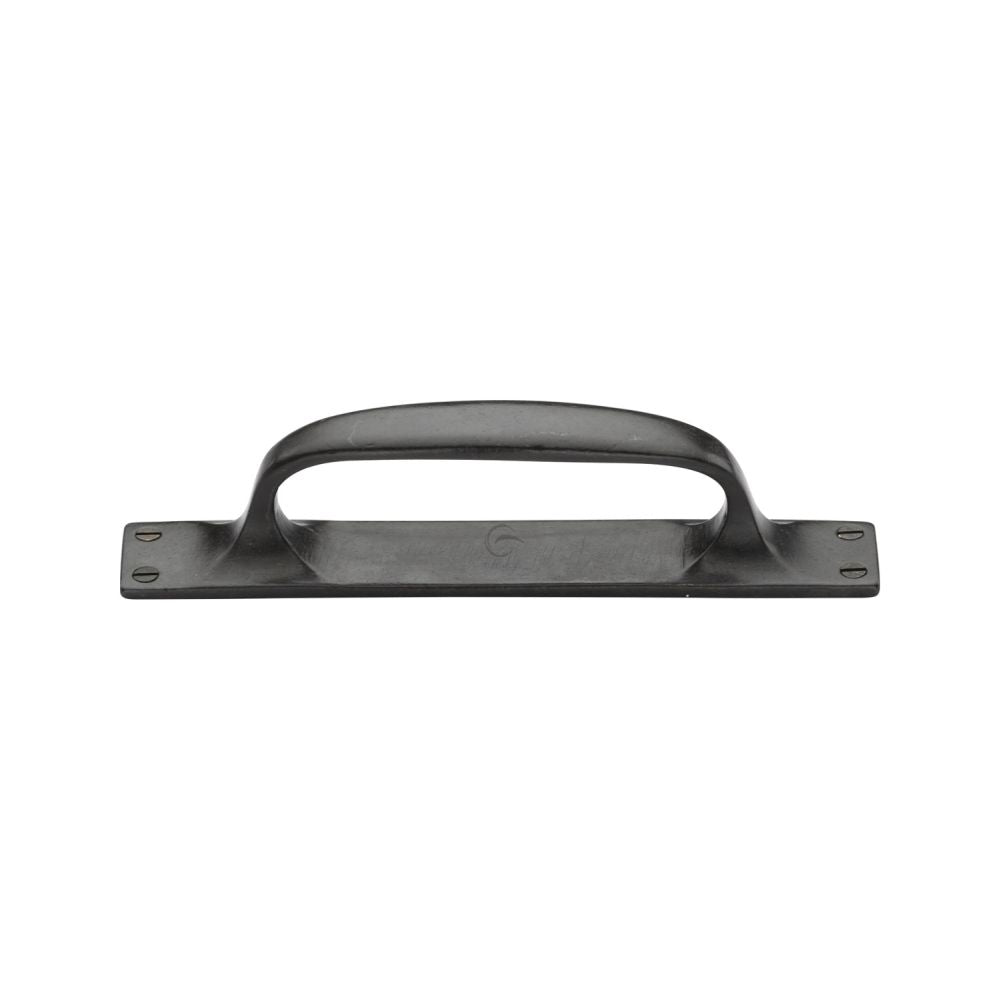 This is an image of a M.Marcus - Rustic Dark Bronze Cabinet Pull Handle On Plate 178mm, rdb1142-178 that is available to order from T.H Wiggans Ironmongery in Kendal.