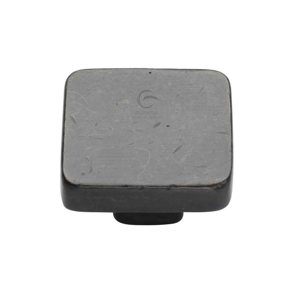 This is an image of a M.Marcus - Rustic Dark Bronze Cabinet Knob Square Design 32mm, rdb3674-32 that is available to order from T.H Wiggans Ironmongery in Kendal.