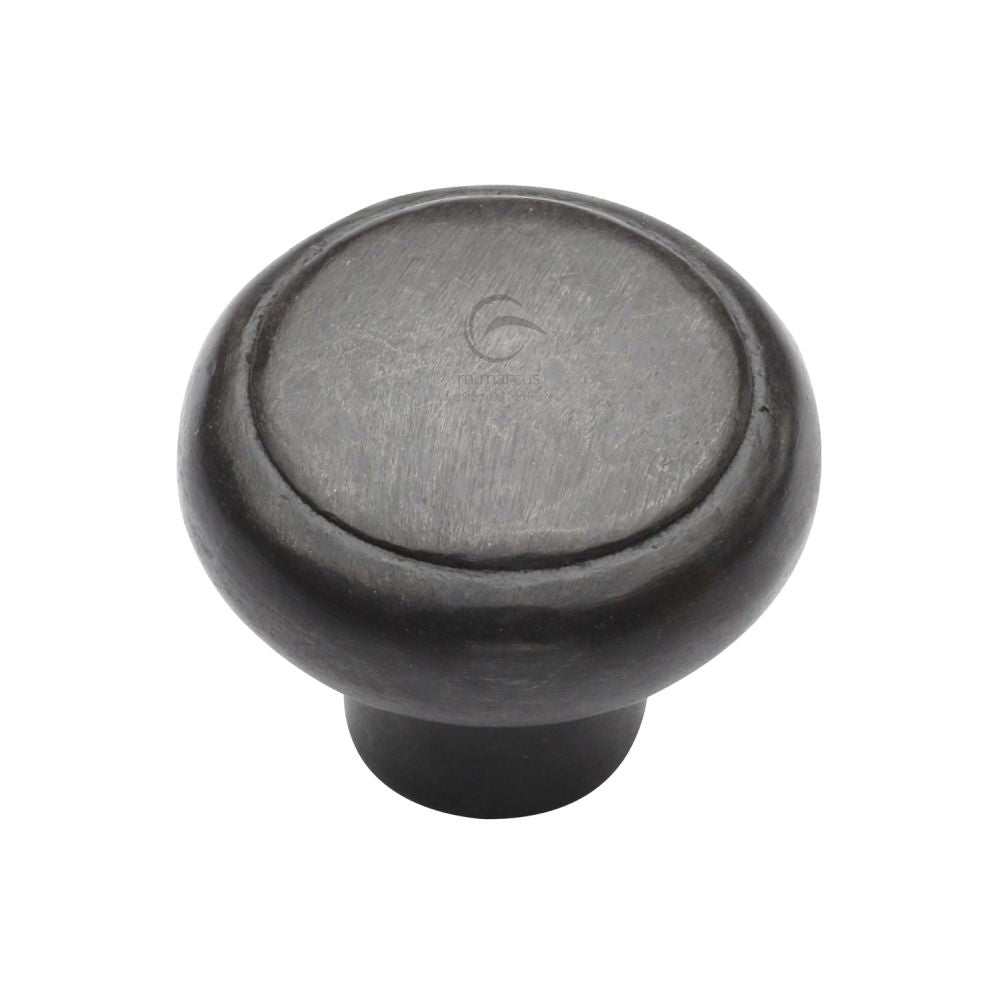 This is an image of a M.Marcus - Rustic Dark Bronze Cabinet Knob Newport Design 38mm, rdb3990-38 that is available to order from T.H Wiggans Ironmongery in Kendal.