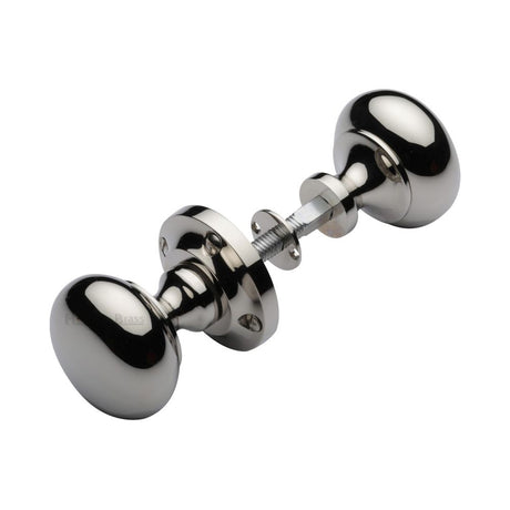 This is an image of a Heritage Brass - Victoria Rim Knob Polished Nickel Finish, rim-v980-pnf that is available to order from T.H Wiggans Ironmongery in Kendal.