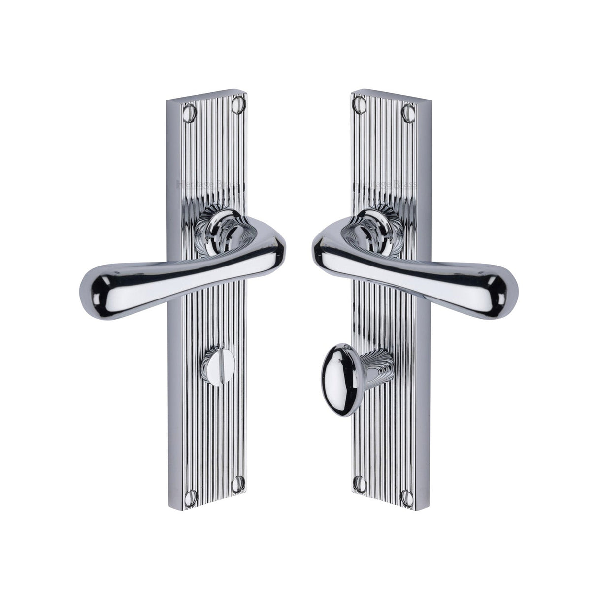 This is an image of a Heritage Brass - Charlbury Reeded Bathroom Set Polished Chrome finish, rr3030-pc that is available to order from T.H Wiggans Ironmongery in Kendal.