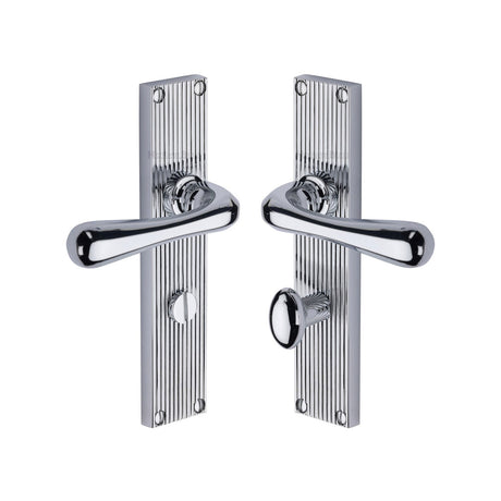 This is an image of a Heritage Brass - Charlbury Reeded Bathroom Set Polished Chrome finish, rr3030-pc that is available to order from T.H Wiggans Ironmongery in Kendal.