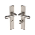 This is an image of a Heritage Brass - Charlbury Reeded Bathroom Set Satin Nickel finish, rr3030-sn that is available to order from T.H Wiggans Ironmongery in Kendal.