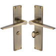 This is an image of a Heritage Brass - Gio Reeded Bathroom set Antique Brass finish, rr4730-at that is available to order from T.H Wiggans Ironmongery in Kendal.