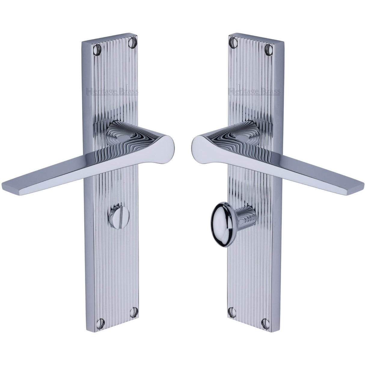 This is an image of a Heritage Brass - Gio Reeded Bathroom set Polished Chrome finish, rr4730-pc that is available to order from T.H Wiggans Ironmongery in Kendal.