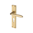 This is an image of a Heritage Brass - Sutton Reeded Euro Profile Satin Brass finish, rr5048-sb that is available to order from T.H Wiggans Ironmongery in Kendal.