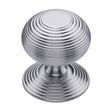 This is an image of a Heritage Brass - Centre Door Knob Reeded Design 3 1/2 Satin Chrome Finish, rr906-sc that is available to order from T.H Wiggans Ironmongery in Kendal.