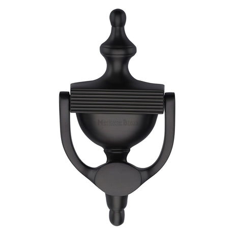 This is an image of a Heritage Brass - Urn Knocker 7 1/4" Matt Bronze finish, rr912-195-mb that is available to order from T.H Wiggans Ironmongery in Kendal.
