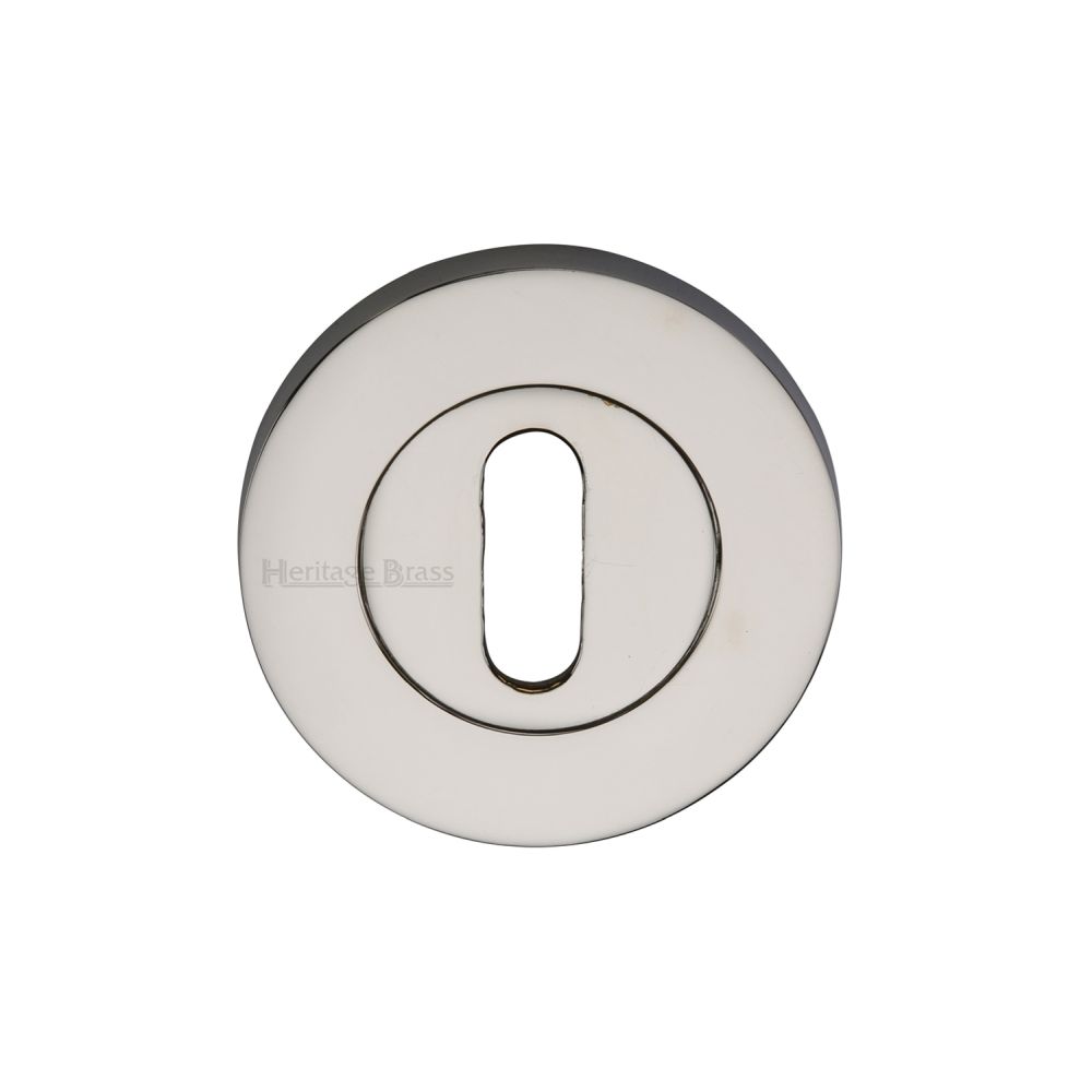 This is an image of a Heritage Brass - Key Escutcheon Polished Nickel Finish, rs2000-pnf that is available to order from T.H Wiggans Ironmongery in Kendal.