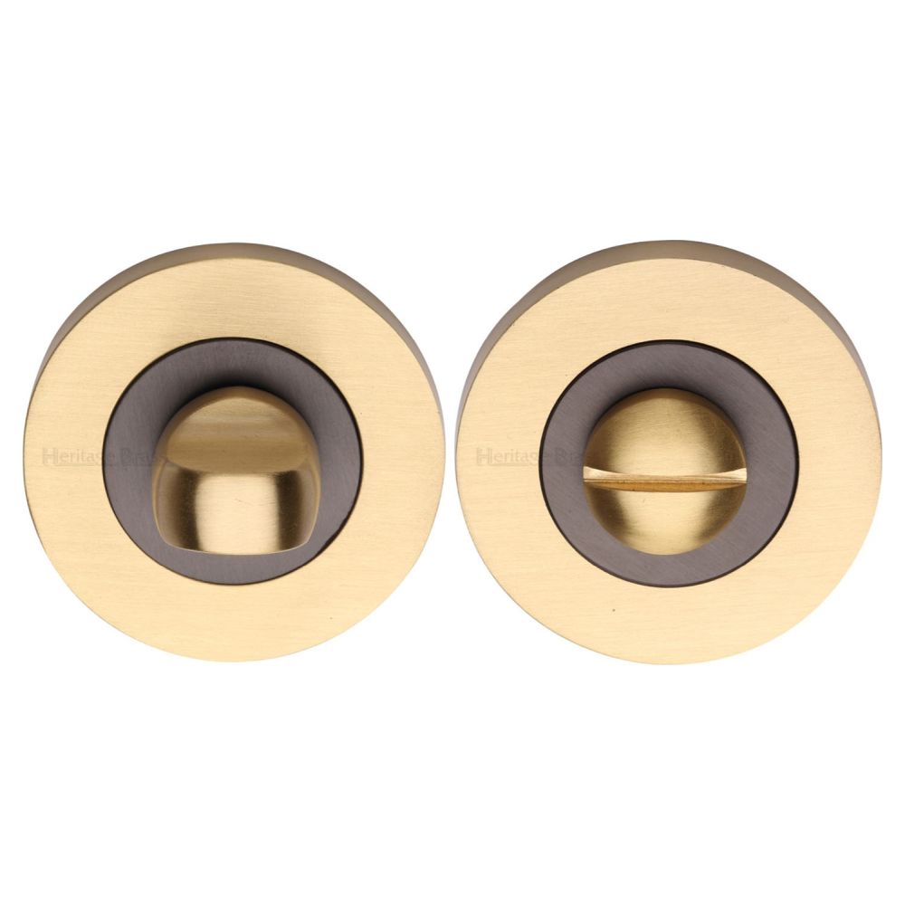 This is an image of a Heritage Brass - Thumbturn & Emergency Release Matt Bronze/Satin Brass Finish, rs4049-bsb that is available to order from T.H Wiggans Ironmongery in Kendal.