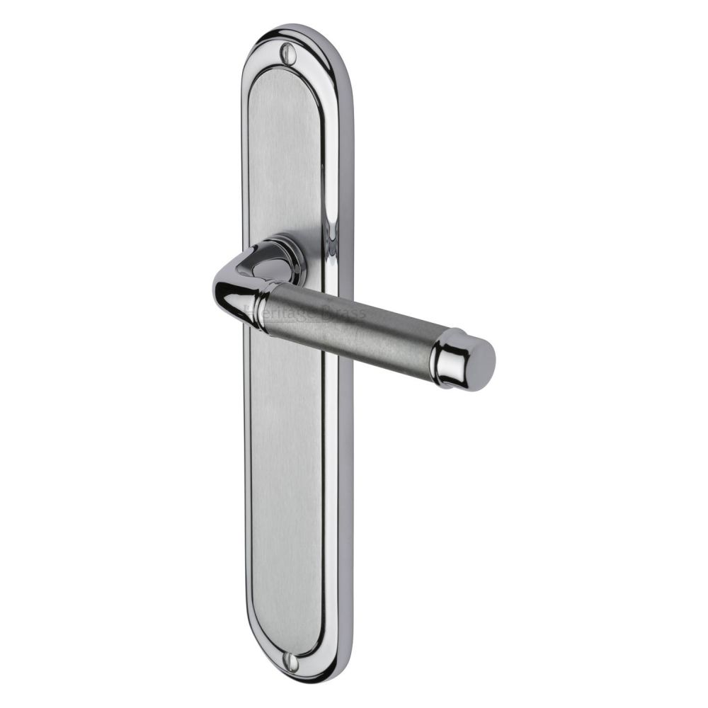 This is an image of a Heritage Brass - Door Handle Lever Latch Saturn Long Design Apollo Finish, sat2010-ap that is available to order from T.H Wiggans Ironmongery in Kendal.