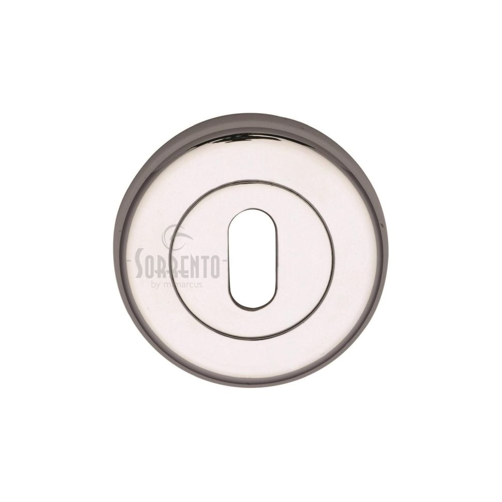 This is an image of a Sorrento - Keyhole Escutcheon Polished Chrome Finish, sc-0191-pc that is available to order from T.H Wiggans Ironmongery in Kendal.