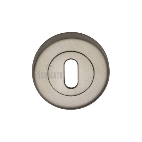 This is an image of a Sorrento - Keyhole Escutcheon Satin Nickel Finish, sc-0191-sn that is available to order from T.H Wiggans Ironmongery in Kendal.