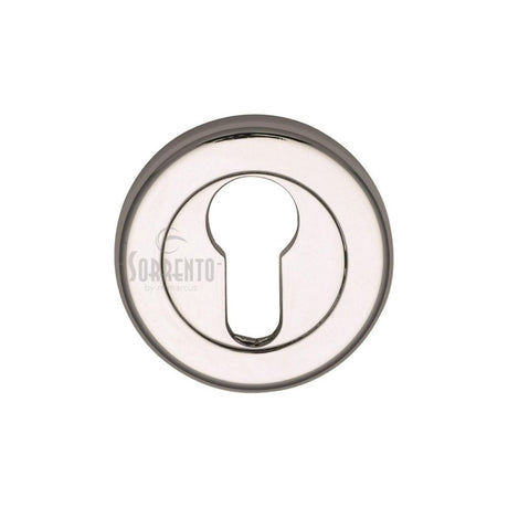 This is an image of a Sorrento - Euro Profile Cylinder Escutcheon Polished Chrome Finish, sc-0192-pc that is available to order from T.H Wiggans Ironmongery in Kendal.